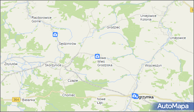 mapa Nowa Wieś Grodziska, Nowa Wieś Grodziska na mapie Targeo