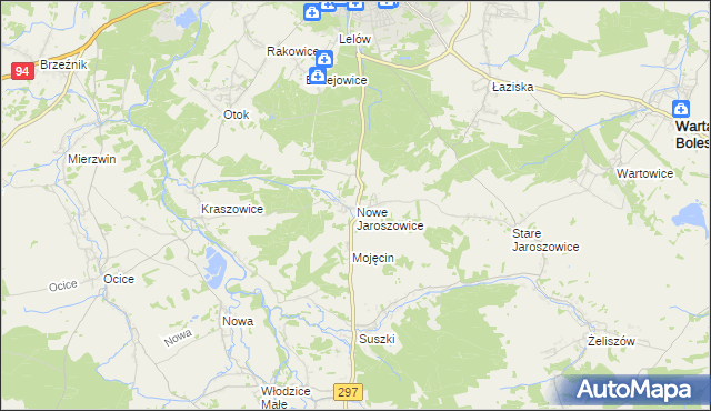 mapa Nowe Jaroszowice, Nowe Jaroszowice na mapie Targeo