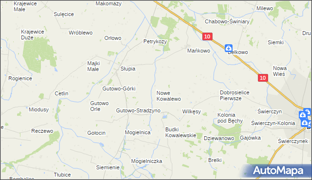 mapa Nowe Kowalewo, Nowe Kowalewo na mapie Targeo