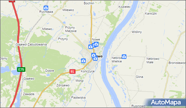 mapa Nowe powiat świecki, Nowe powiat świecki na mapie Targeo