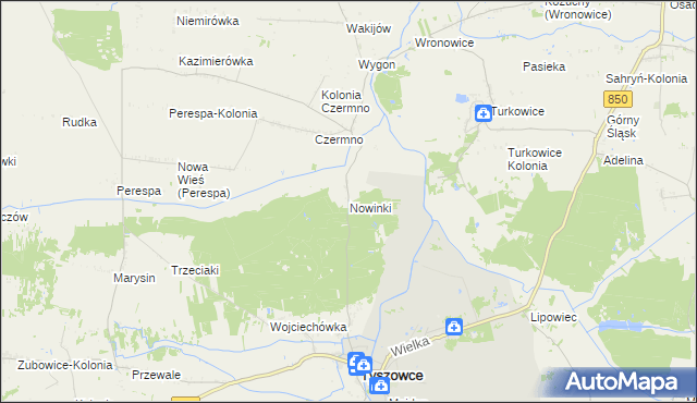 mapa Nowinki gmina Tyszowce, Nowinki gmina Tyszowce na mapie Targeo