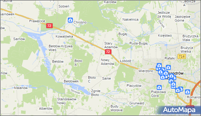 mapa Nowy Adamów, Nowy Adamów na mapie Targeo