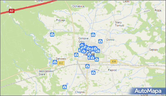 mapa Nowy Tomyśl, Nowy Tomyśl na mapie Targeo