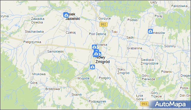 mapa Nowy Żmigród, Nowy Żmigród na mapie Targeo