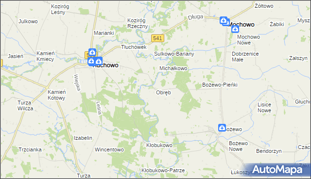 mapa Obręb gmina Mochowo, Obręb gmina Mochowo na mapie Targeo