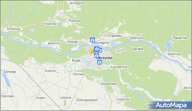 mapa Obrzycko, Obrzycko na mapie Targeo