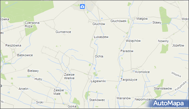 mapa Ochla, Ochla na mapie Targeo