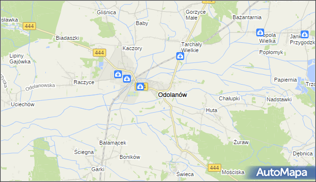 mapa Odolanów powiat ostrowski, Odolanów powiat ostrowski na mapie Targeo