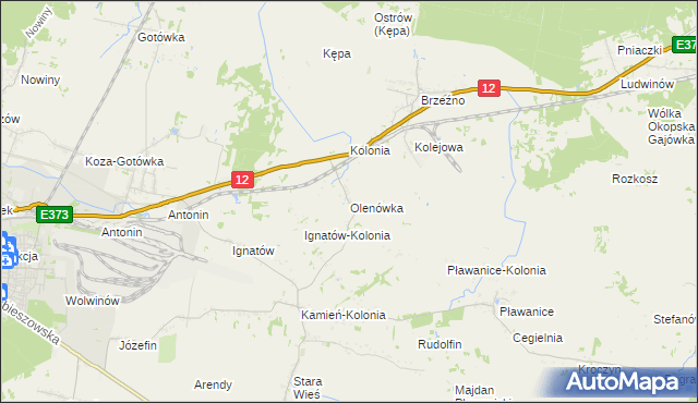 mapa Olenówka, Olenówka na mapie Targeo