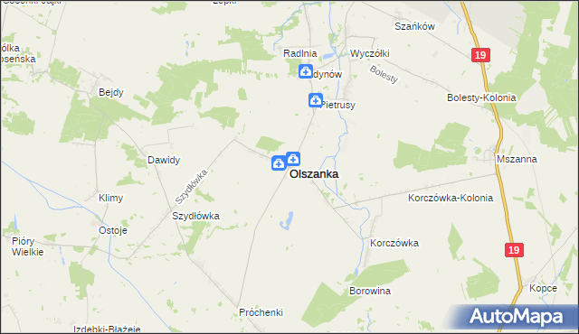 mapa Olszanka powiat łosicki, Olszanka powiat łosicki na mapie Targeo