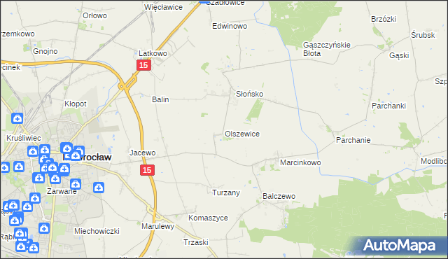 mapa Olszewice gmina Inowrocław, Olszewice gmina Inowrocław na mapie Targeo