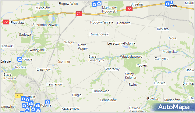 mapa Olszewo gmina Jeżów, Olszewo gmina Jeżów na mapie Targeo