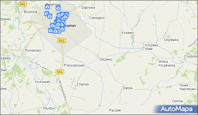 mapa Olszewo gmina Żuromin, Olszewo gmina Żuromin na mapie Targeo