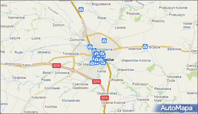 mapa Opatów, Opatów na mapie Targeo