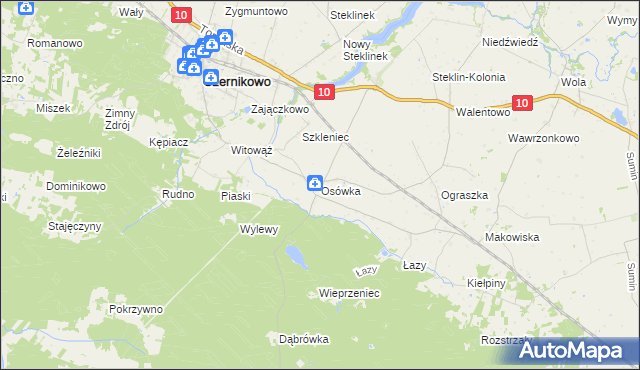 mapa Osówka gmina Czernikowo, Osówka gmina Czernikowo na mapie Targeo