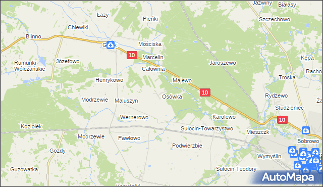 mapa Osówka gmina Sierpc, Osówka gmina Sierpc na mapie Targeo
