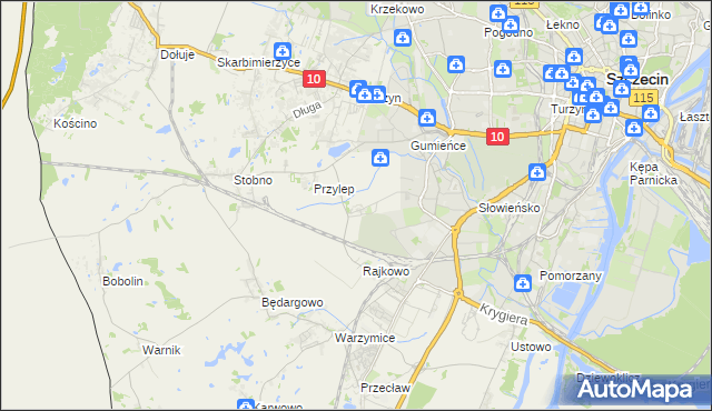 mapa Ostoja gmina Kołbaskowo, Ostoja gmina Kołbaskowo na mapie Targeo