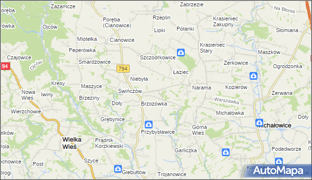 mapa Owczary gmina Zielonki, Owczary gmina Zielonki na mapie Targeo