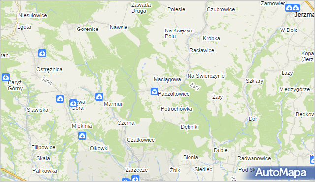 mapa Paczółtowice, Paczółtowice na mapie Targeo