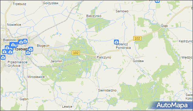 mapa Paliczyno, Paliczyno na mapie Targeo