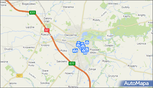 mapa Pasłęk, Pasłęk na mapie Targeo