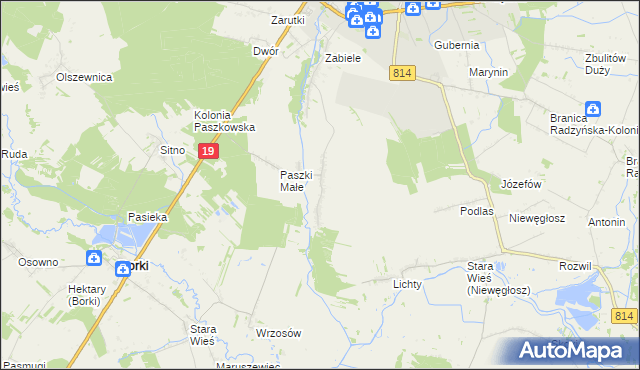 mapa Paszki Duże, Paszki Duże na mapie Targeo