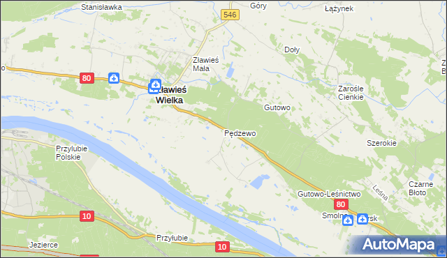 mapa Pędzewo, Pędzewo na mapie Targeo