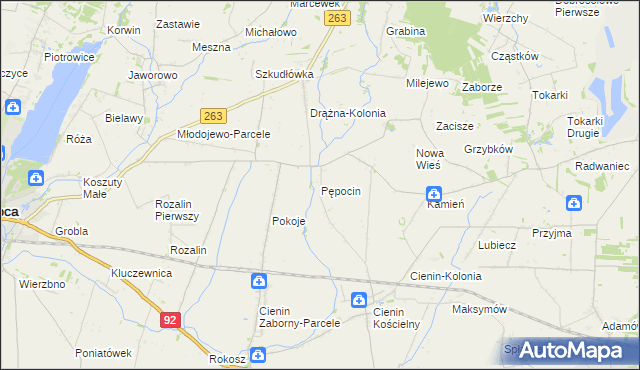 mapa Pępocin, Pępocin na mapie Targeo