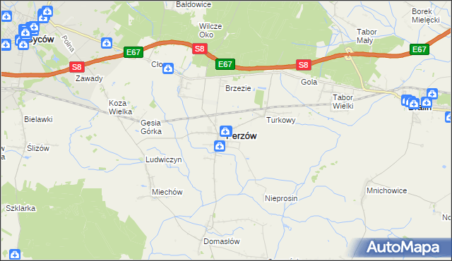 mapa Perzów, Perzów na mapie Targeo