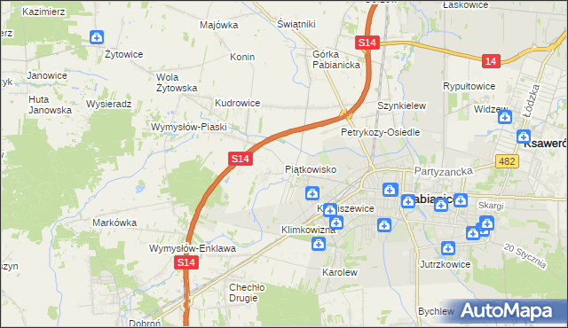 mapa Piątkowisko, Piątkowisko na mapie Targeo