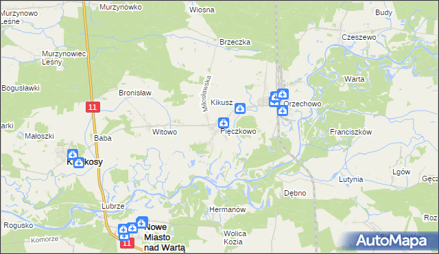 mapa Pięczkowo, Pięczkowo na mapie Targeo