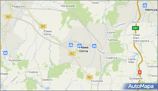 mapa Piława Górna, Piława Górna na mapie Targeo