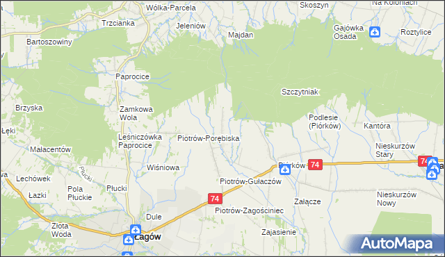 mapa Piotrów-Podłazy, Piotrów-Podłazy na mapie Targeo