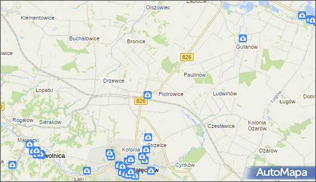 mapa Piotrowice gmina Nałęczów, Piotrowice gmina Nałęczów na mapie Targeo