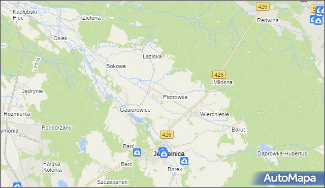 mapa Piotrówka gmina Jemielnica, Piotrówka gmina Jemielnica na mapie Targeo