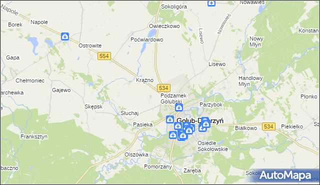 mapa Podzamek Golubski, Podzamek Golubski na mapie Targeo
