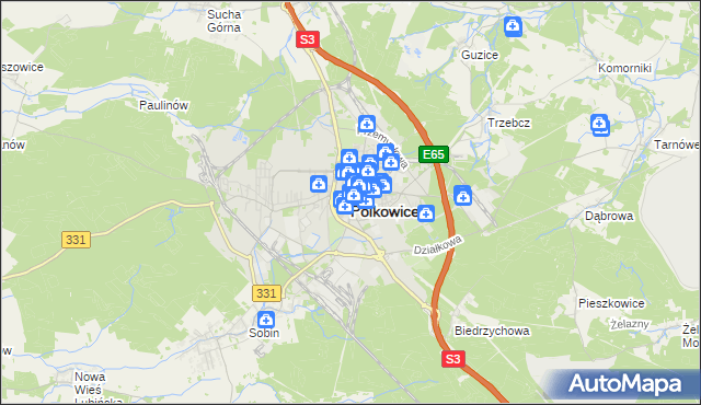 mapa Polkowice, Polkowice na mapie Targeo