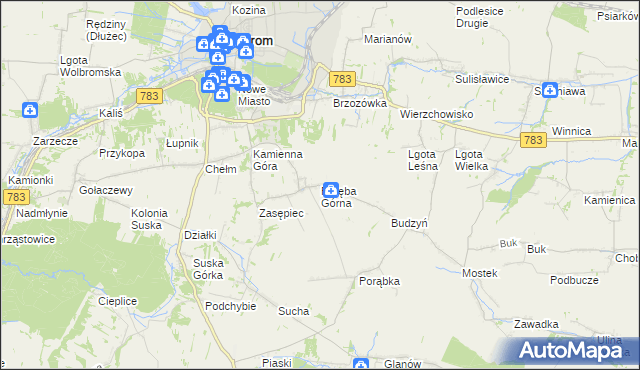 mapa Poręba Górna, Poręba Górna na mapie Targeo