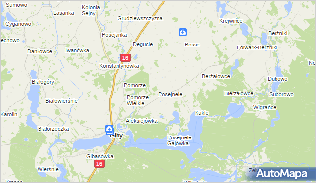 mapa Posejnele, Posejnele na mapie Targeo