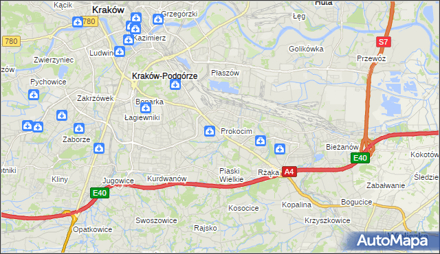 mapa Prokocim, Prokocim na mapie Targeo