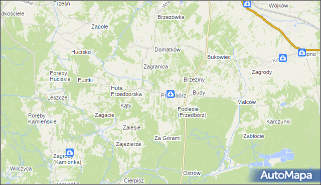 mapa Przedbórz gmina Kolbuszowa, Przedbórz gmina Kolbuszowa na mapie Targeo