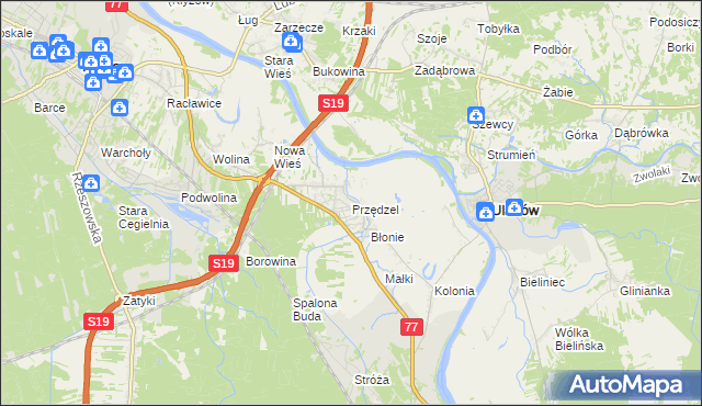 mapa Przędzel, Przędzel na mapie Targeo