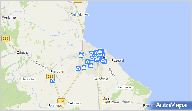 mapa Puck, Puck na mapie Targeo