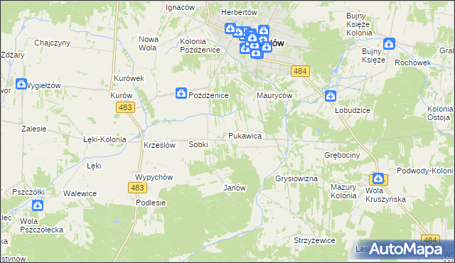 mapa Pukawica, Pukawica na mapie Targeo