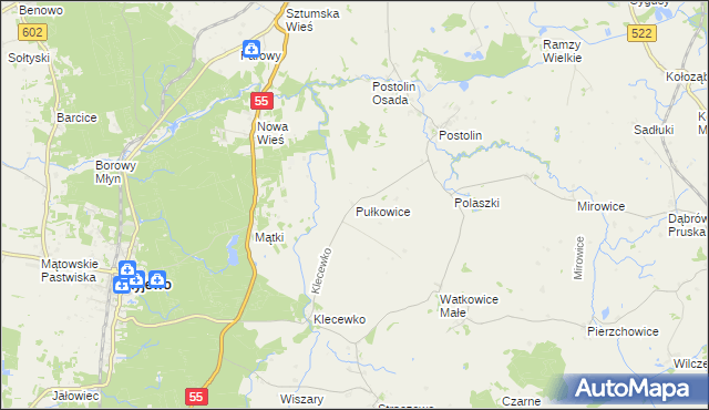mapa Pułkowice, Pułkowice na mapie Targeo