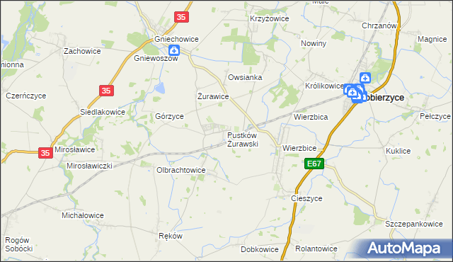mapa Pustków Żurawski, Pustków Żurawski na mapie Targeo