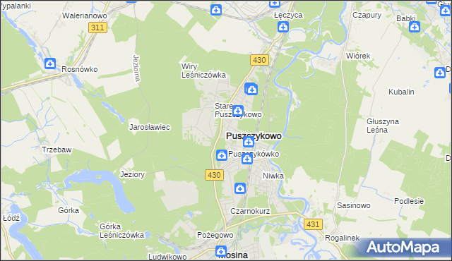 mapa Puszczykowo powiat poznański, Puszczykowo powiat poznański na mapie Targeo