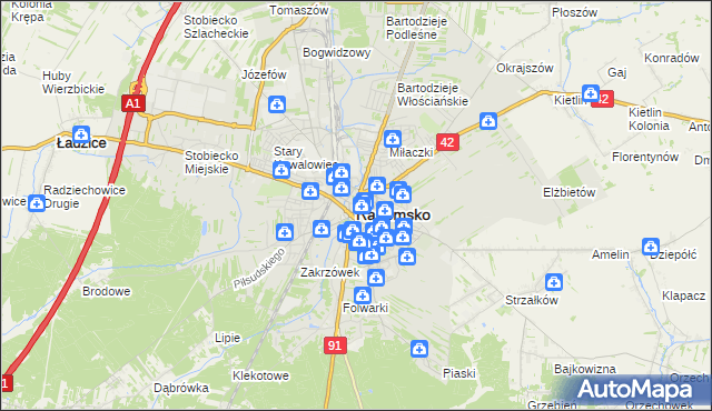 mapa Radomsko, Radomsko na mapie Targeo