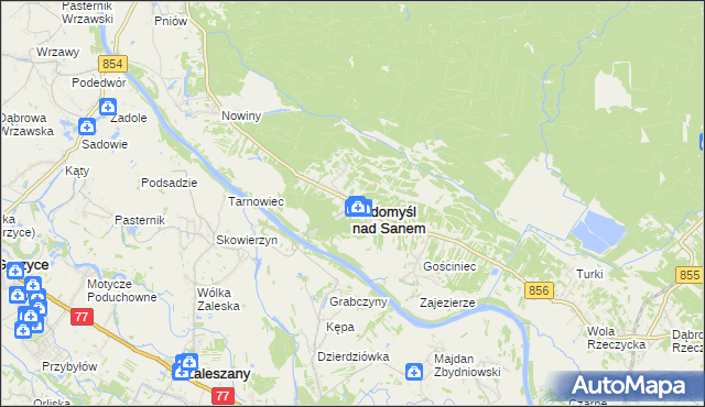 mapa Radomyśl nad Sanem, Radomyśl nad Sanem na mapie Targeo
