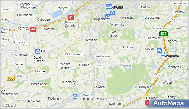 mapa Radziszów, Radziszów na mapie Targeo